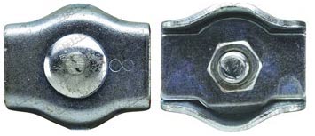 Соединитель (зажим) для троса одинарный, цинк, 2 мм