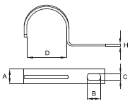 DKC / ДКС 53343 Держатель оцинкованный для кабеля и труб, односторонний, ф22мм - фото 2
