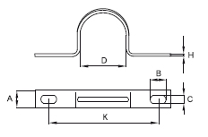 DKC / ДКС 53361 Держатель оцинкованный для кабеля и труб, двусторонний, ф48-50мм - фото 2
