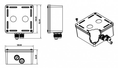 Hyperline SBB-IE-2-SL Коробка настенного монтажа для 2-х промышленных модулей, IP67, нержавеющая сталь - фото 2