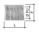 DKC / ДКС 6051-16A (Заказная) Ниппель для соединения элементов с резьбовыми отверстиями, номинальный ф16мм, М16х1,5, никелированная латунь - фото 2