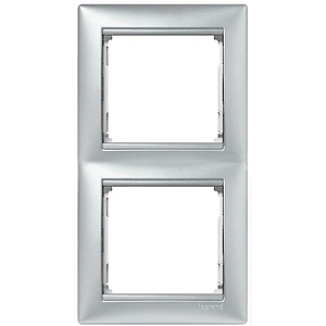 LEGRAND 770156 Рамка 2 поста, вертикальная, алюминий, Valena