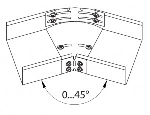 DKC / ДКС 36008 Угол СРО от 0 до 45° горизонтальный изменяемый, основание 100мм, высота 50мм, сталь - фото 2