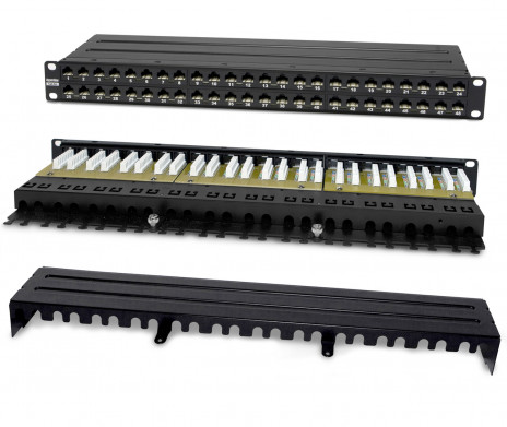 Hyperline PPHD-19-48-8P8C-C6A-110D Патч-панель высокой плотности 19", 1U, 48 портов RJ-45, неэкранированная, категория 6A, Dual IDC - фото 3