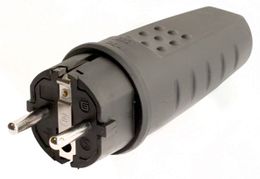 DKC / ДКС DIS1103100 Вилка кабельная прямая, каучуковая, 16А, 2P+E, IP20, для сечение кабеля 0,75 - 2,5мм2 (макс. сечение кабеля 3х2.5мм2), цвет черный