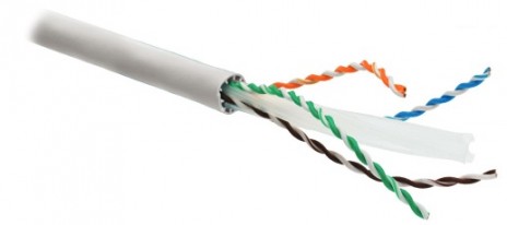 Hyperline UUTP4-C6A-S23-IN-LSZH-GY (на отрез) Кабель витая пара, неэкранированный U/UTP, категория 6A, 4 пары 23 AWG, 4х2х0,58 мм, однопроволочные жилы, LSZH, нг(А)-HF, внутренний -40°C – +75°C, серый, системная гарантия 25 лет
