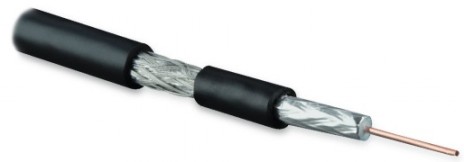 Hyperline COAX-RG59-100 (100 м) Кабель коаксиальный RG-59, 75 Ом, однопроволочная жила 20 AWG, 0.81 мм, омедненная сталь, экран оплетка (67%) и фольга, внешний диаметр 6.0 мм, PVC, -20°C – +75°C, черный