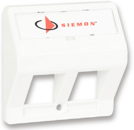 Siemon T50-02 Лицевая панель TERA-MAX, 2 порта, для модулей Z-MAX или TERA, 50х50 мм, белая