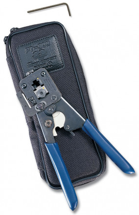 Siemon PT-908 Обжимной инструмет со встроенным лезвием для обрезки/очистки круглого кабеля, 8-позиционной обжимной головкой в нейлоновой сумке