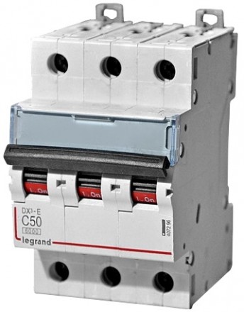 LEGRAND 407296 Автоматический выключатель, серия DX3-E, С50A, 6kA, 3-полюсный