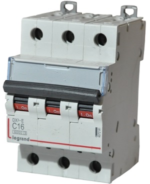 LEGRAND 407291 Автоматический выключатель, серия DX3-E, С16A, 6kA, 3-полюсный
