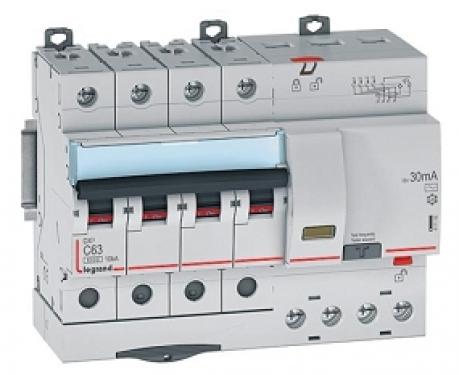 LEGRAND 411211 Дифференциальный автоматический выключатель, серия DX3, 63A, 300mA, 4-полюсный, тип AC
