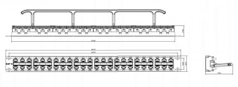 Hyperline PPHD-19-48-8P8C-C6-110D Патч-панель высокой плотности 19", 1U, 48 портов RJ-45, категория 6, Dual IDC - фото 4