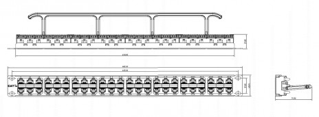 Hyperline PPHD-19-48-8P8C-C5e-110D Патч-панель высокой плотности 19", 1U, 48 портов RJ-45, категория 5e, Dual IDC - фото 2
