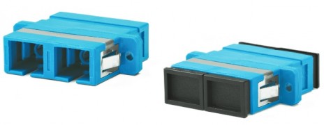 Hyperline FA-P11Z-DSC/DSC-N/BK-BL Оптический проходной адаптер SC-SC, SM, duplex, корпус пластиковый, синий, черные колпачки