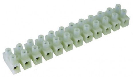 DKC / ДКС 43112PL/B Клеммные колодки из полипропилена, цвет белый, 12 полюсов, до 85°С, 450В, 24A, для сечения провода 2,5 мм2