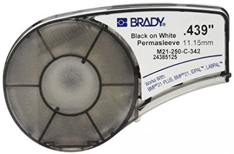 BRADY brd110925 Термоусадочная трубка 11.15 мм х 2.10 м (d=5.5 мм), черный на белом, M21-250-C-342
