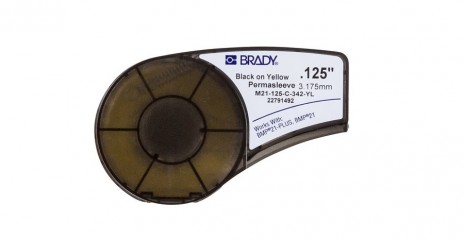 BRADY brd139750 Термоусадочная трубка 6 мм х 2.1 м (max d 2.8мм), черный на желтом, M21-125-C-342 -YL