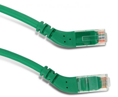 Hyperline PC-APM-UTP-RJ45/L45-RJ45/L45-C6-5M-LSZH-GN Патч-корд U/UTP угловой, левый 45°-левый 45°, Cat.6 (100% Fluke Component Tested), LSZH, 5 м, зеленый