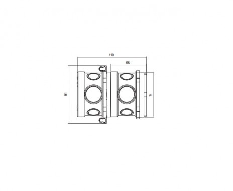 DKC / ДКС 59393U Универсальная установочная коробка для заливки в бетон, номинальный ф71, глубина 110мм, 4 ввода ф20мм, 2 ввода ф25мм, с прутком, полипропилен - фото 2