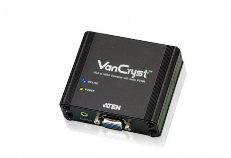 ATEN/VANCRYST VC180-AT-G (VC180-A7-G) Конвертер, VGA+AUDIO=>HDMI, HD-DB15+MIM-JACK>HDMI, Female, Б.П. 5.3V, (1920x1200 DDC2B;1080p)