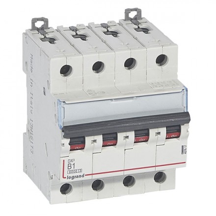 Выключатели автоматические с термомагнитным расцепителем на ток от 0,5 до 63 А четырехполюсные LEGRAND серии DX3