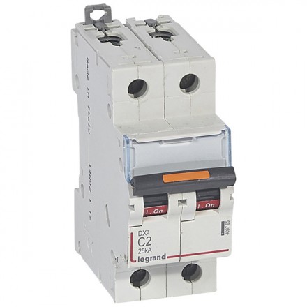 Выключатели автоматические с термомагнитным расцепителем на токи от 2 до 125 А двухполюсные LEGRAND серии DX3