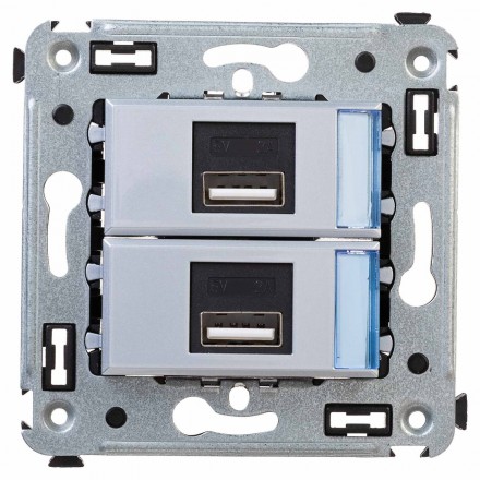 USB зарядные устройства 2,1 А для монтажа в стену ДКС серии Avanti