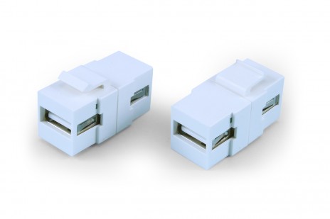 Вставки формата Keystone Jack с проходным адаптером USB 2.0 (Type A) Hyperline серии KJ1-USB-A2