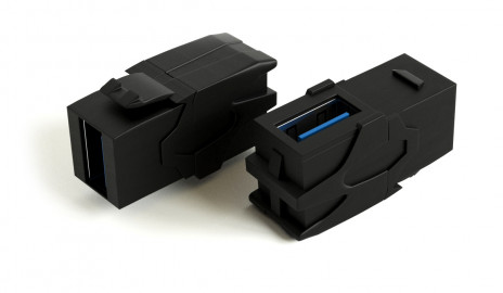 Вставки формата Keystone Jack с проходным адаптером USB 3.0 (Type A), 90 градусов Hyperline серии KJ1-USB-VA3